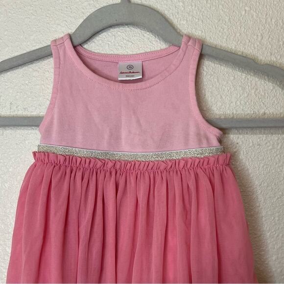 Hanna Andersson happy pink Swish Sparkle Dress with Tulle Tiers 75 / 12-18m - Picture 2 of 7